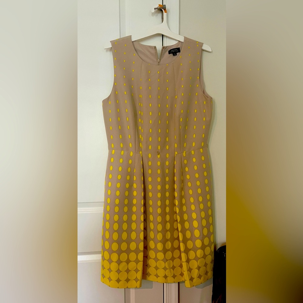 Tahari Yellow Polka Dot Dress